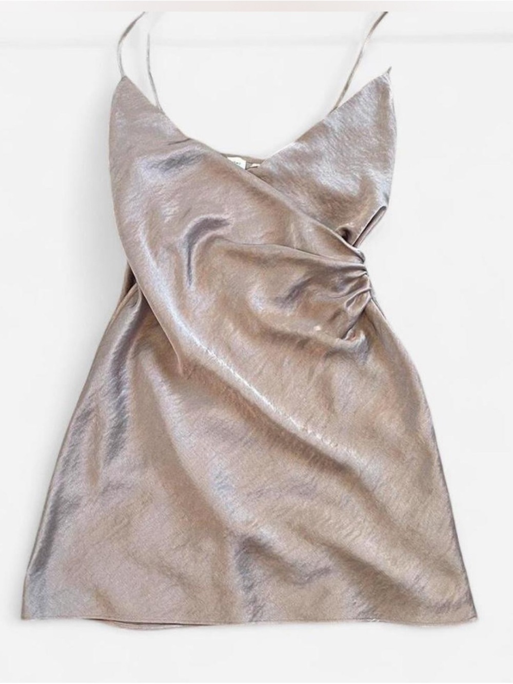 Wilfred Metallic Taupe Mini Dress
